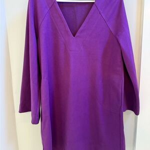 Purple V-Neck Dress